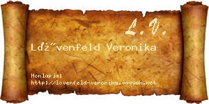 Lövenfeld Veronika névjegykártya